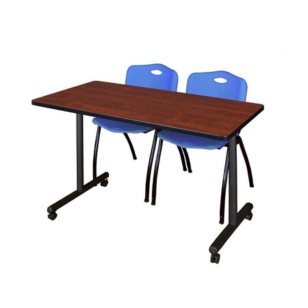 Kobe Rectangle Tables > Training Tables > Kobe Mobile Table & Chair Sets, 48 W, 24 L, 29 H, Cherry MKTRCC4824CH47BE